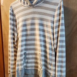 Striped Gray and White Men's Sweater